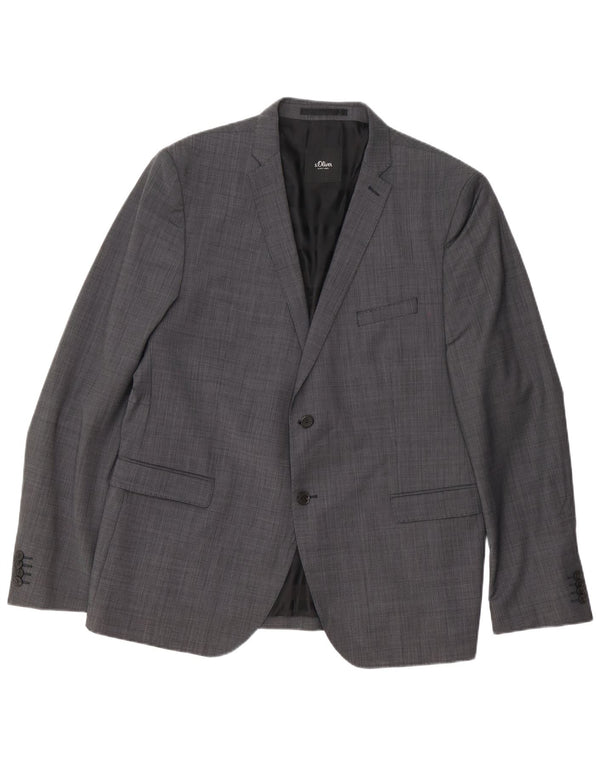 S.Oliver Mens 2 Button Piece Suit UK 46 3XL W38 L32 Grey Polyester