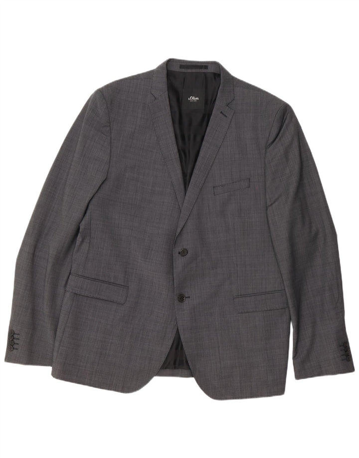 Abito da uomo a 2 bottoni S.Oliver UK 46 3XL W38 L32 Poliestere grigio