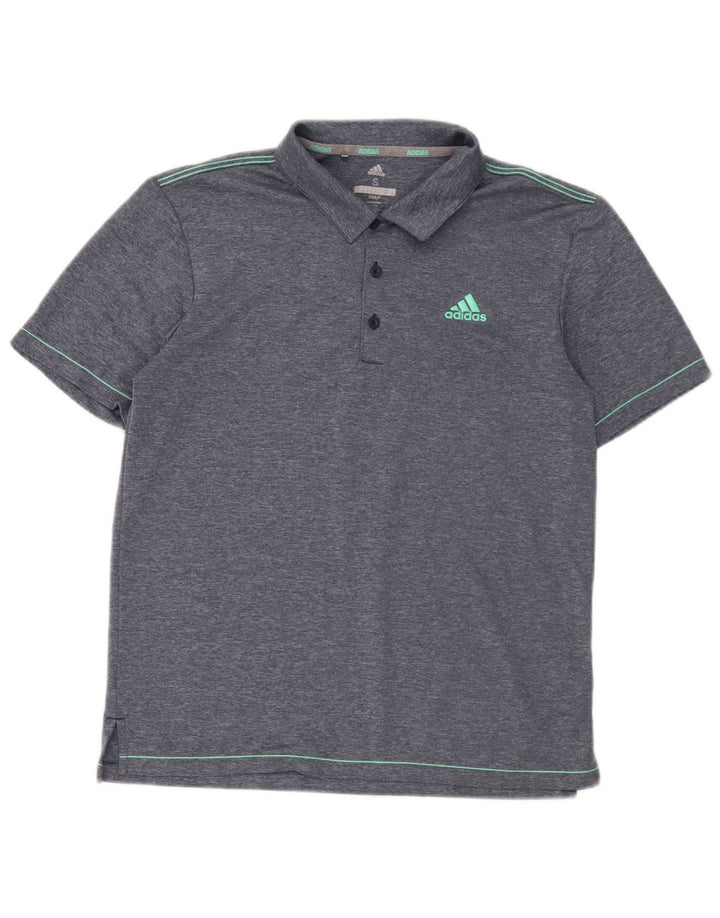 Polo da golf da uomo Adidas Small blu in poliestere