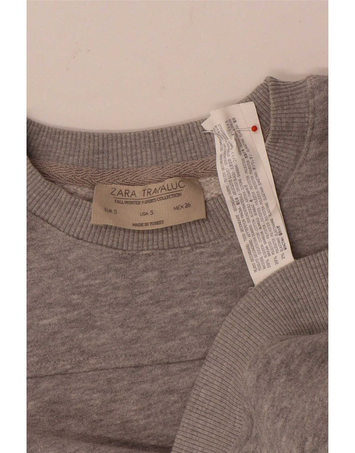 Felpa oversize Zara Trafaluc da donna UK 10 piccola grigia chiazzata