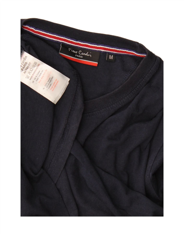 T-shirt da uomo Pierre Cardin Top in cotone blu navy medio