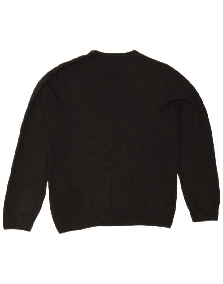 Maglione da uomo Marks & Spencer vestibilità regolare con scollo a V, acrilico nero medio