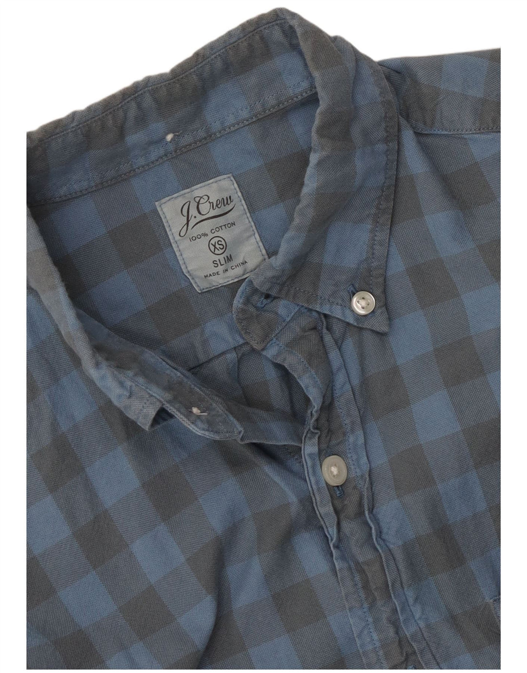 Camicia slim in flanella da uomo J. Crew XS in cotone a quadretti blu