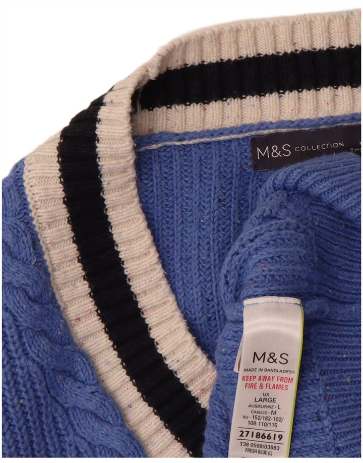 Maglione cardigan oversize da donna Marks & Spencer UK 16 grande cotone blu