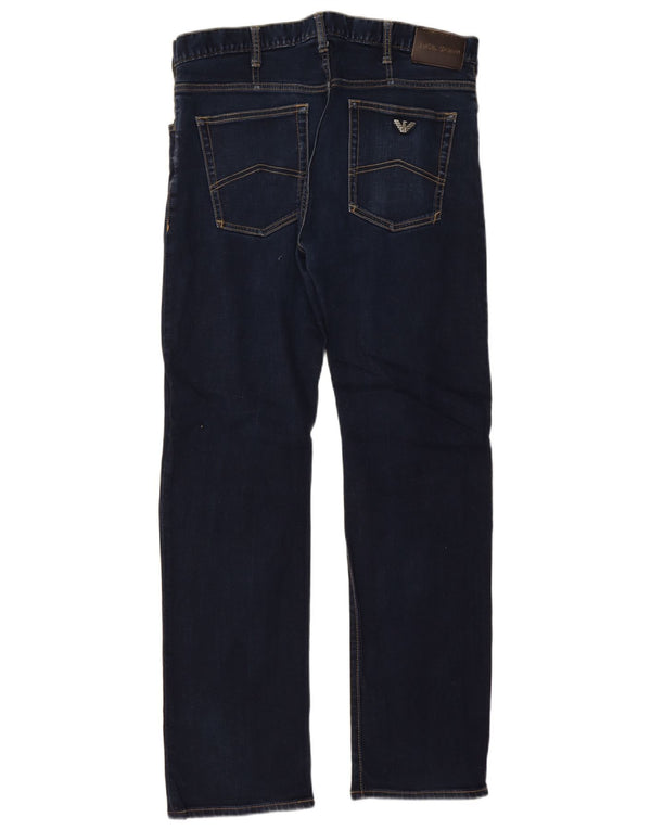 Jeans dritti da uomo Emporio Armani W34 L32 cotone blu navy