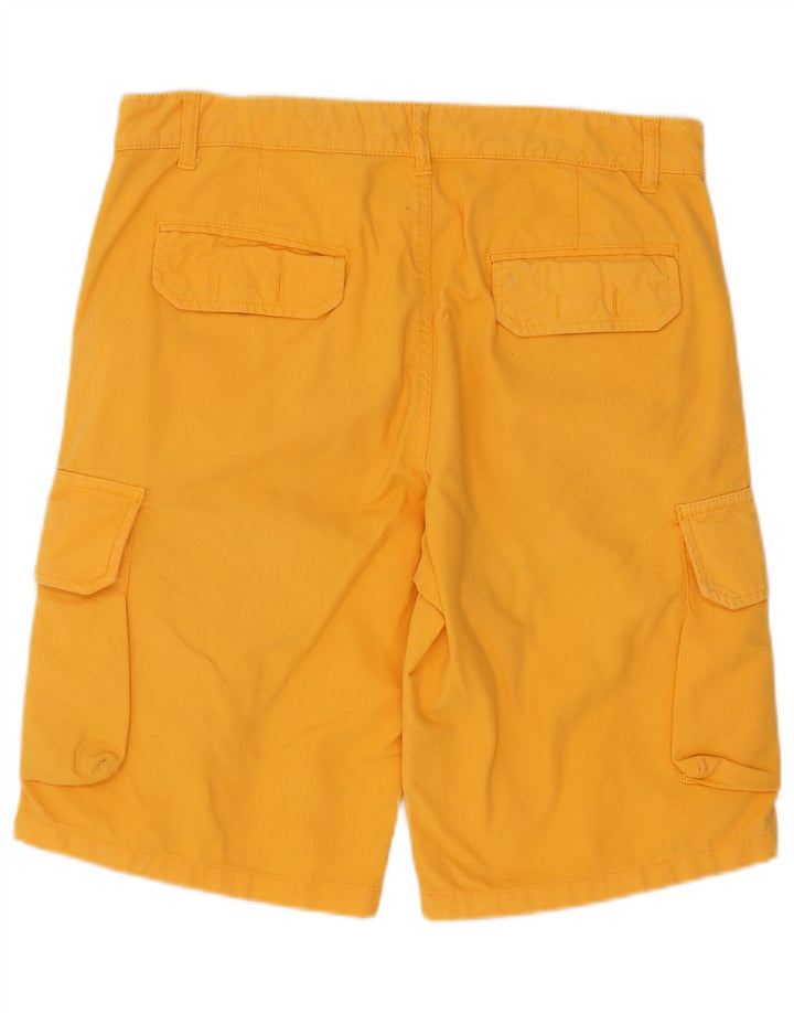 Pantaloncini cargo vintage da uomo IT 48 medi W34 in cotone giallo