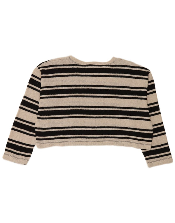 Maglione oversize con scollo a barca da donna Zara UK 16 a righe grandi nere