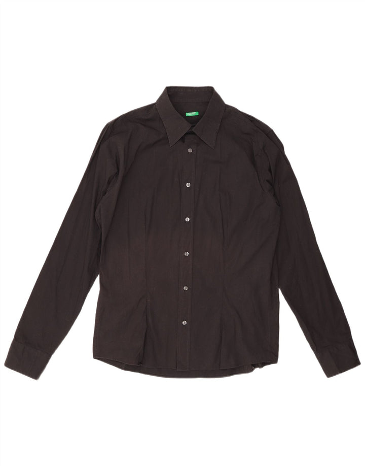 Camicia Uomo BENETTON XL Cotone Nera