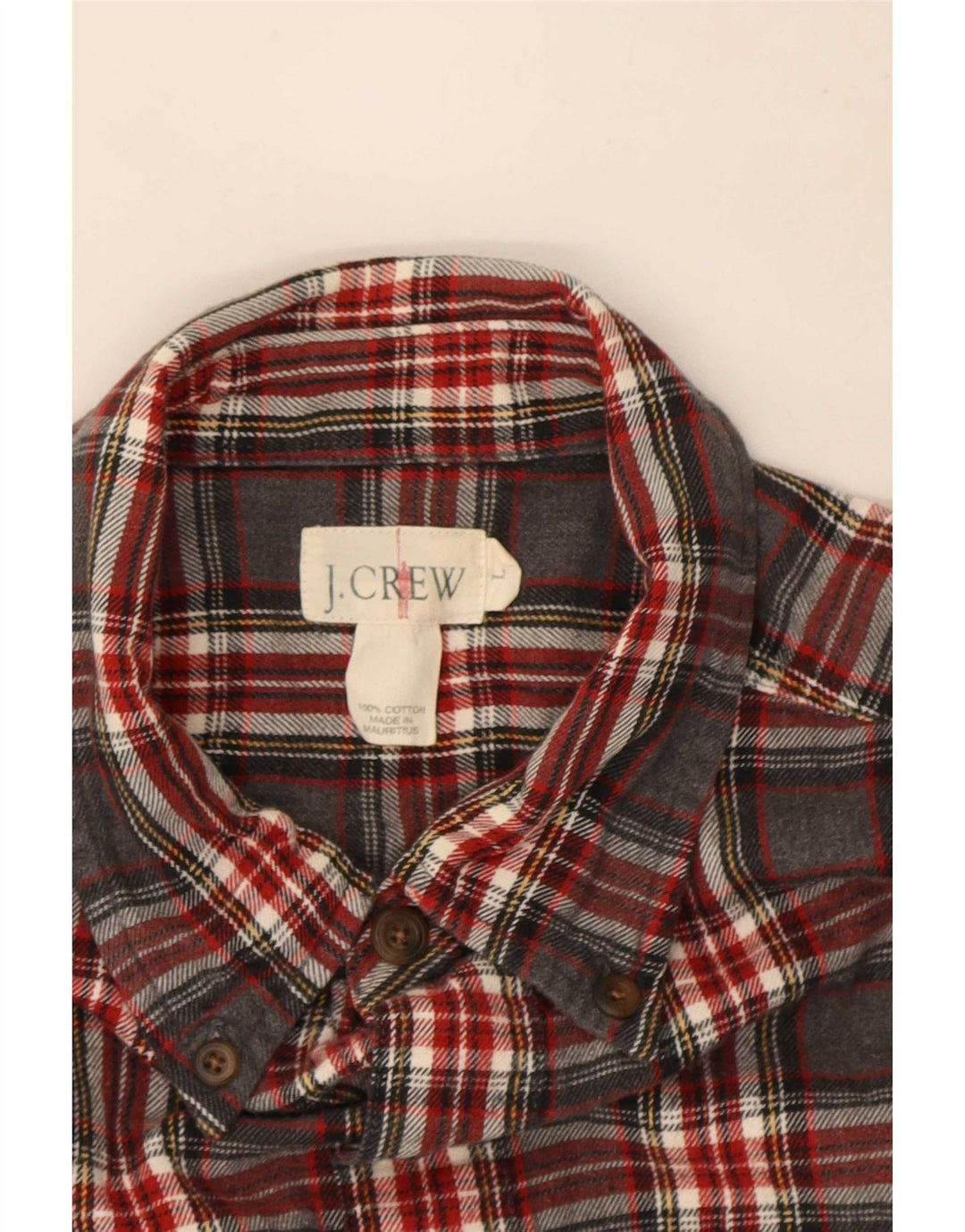 J. Crew Camicia da uomo in flanella di cotone a quadri grigi grandi
