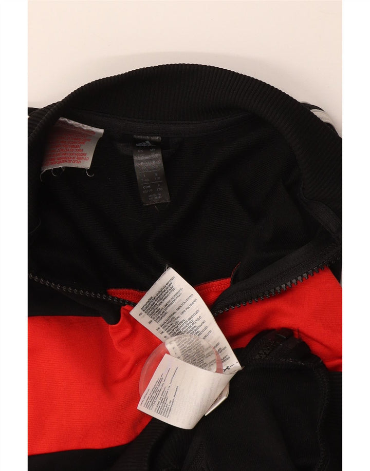 Giacca da tuta da ragazzo Adidas 7-8 anni in poliestere color block nero