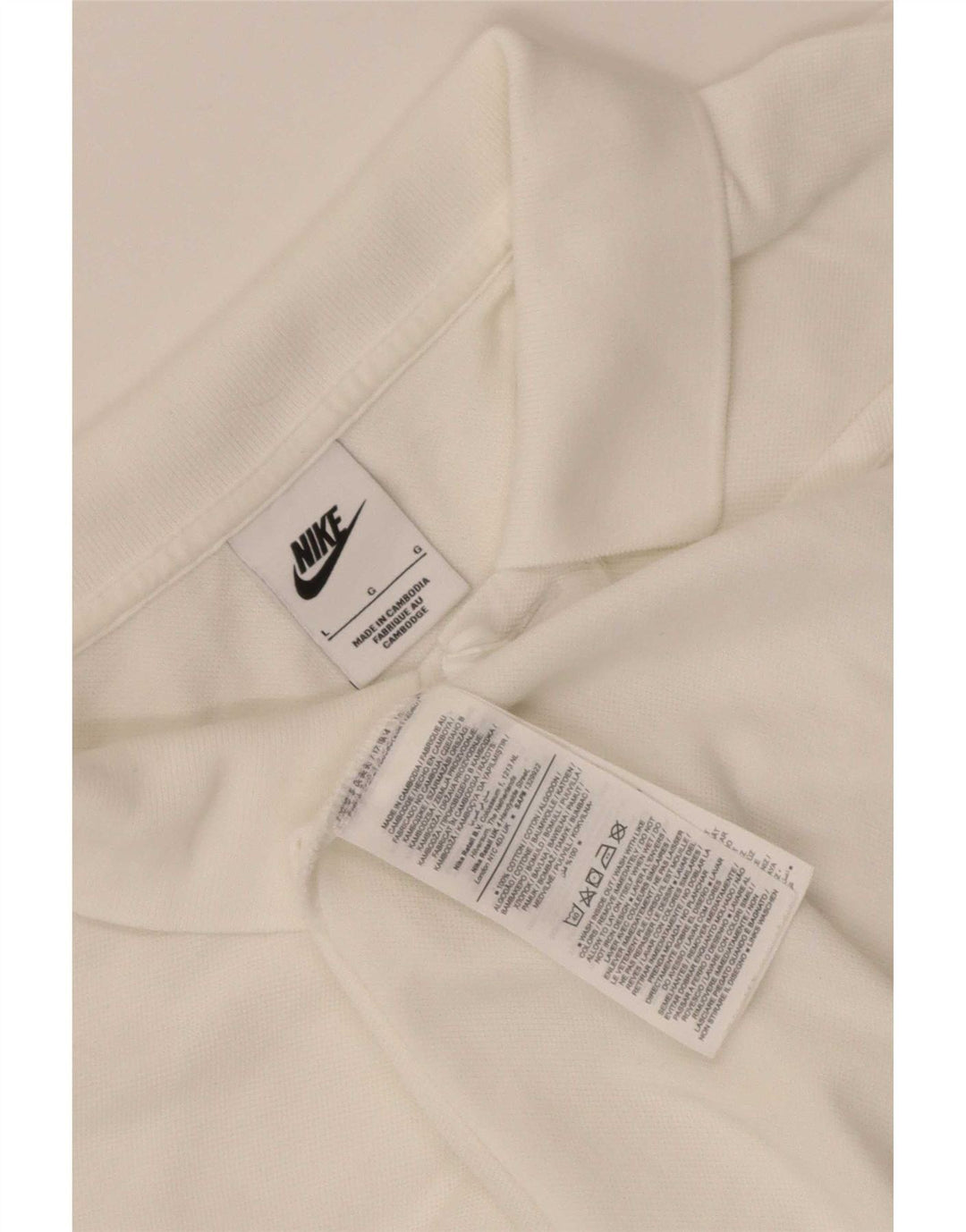 Polo Nike da uomo grande in cotone bianco