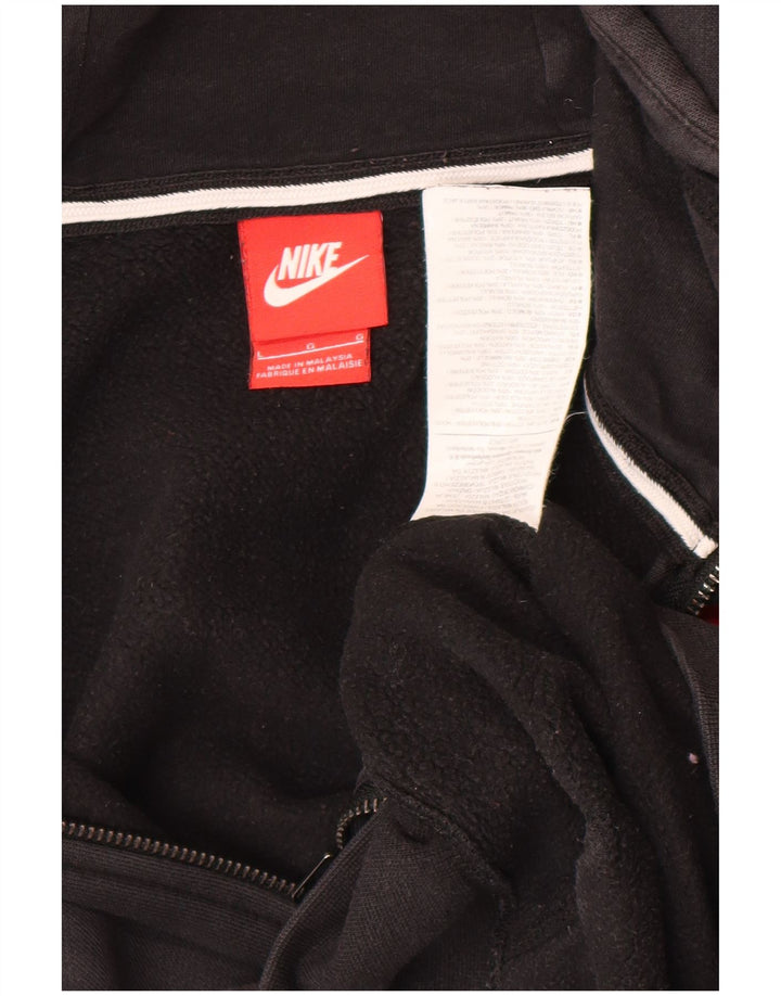 Felpa con cappuccio e zip grafica oversize da donna Nike UK 16 grande cotone nero