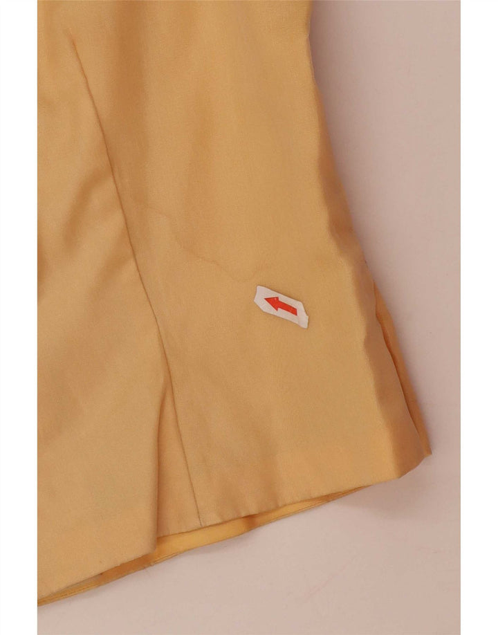 Camicetta senza maniche corta da donna vintage UK 12 Giallo medio