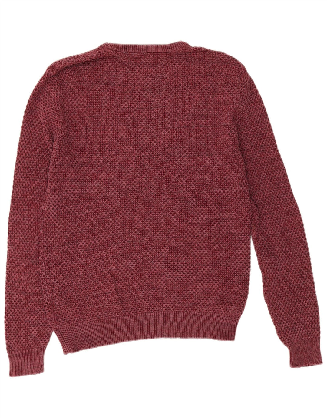 Maglione maglione girocollo da uomo Marks & Spencer in cotone bordeaux medio