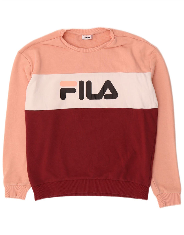 Felpa da donna FILA Maglione UK 16 Large multicolore Colourblock