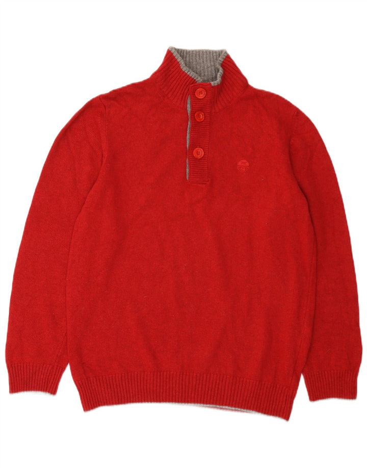 Maglione da uomo North Sails con collo a bottoni grande rosso