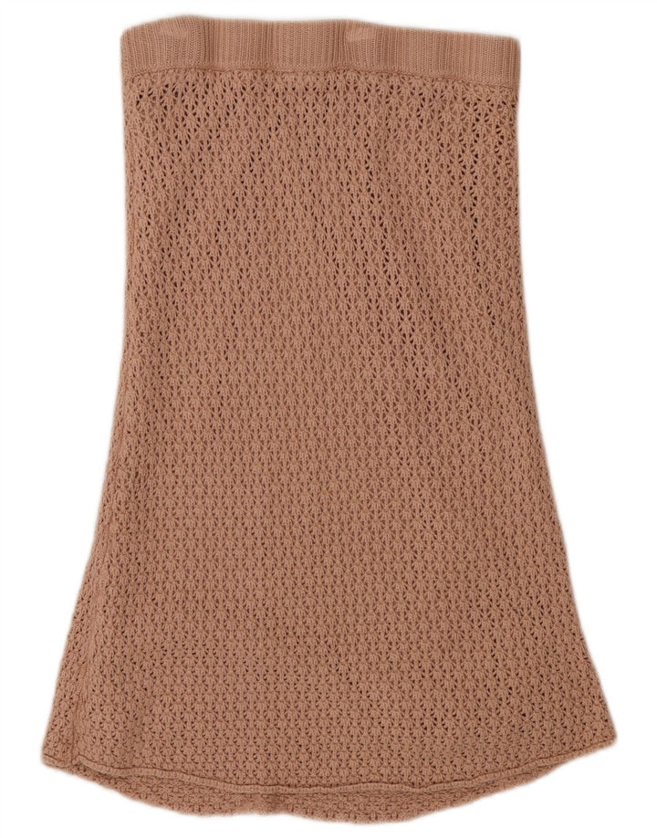 Gonna a trapezio da donna Zara all'uncinetto piccola W26 poliestere beige