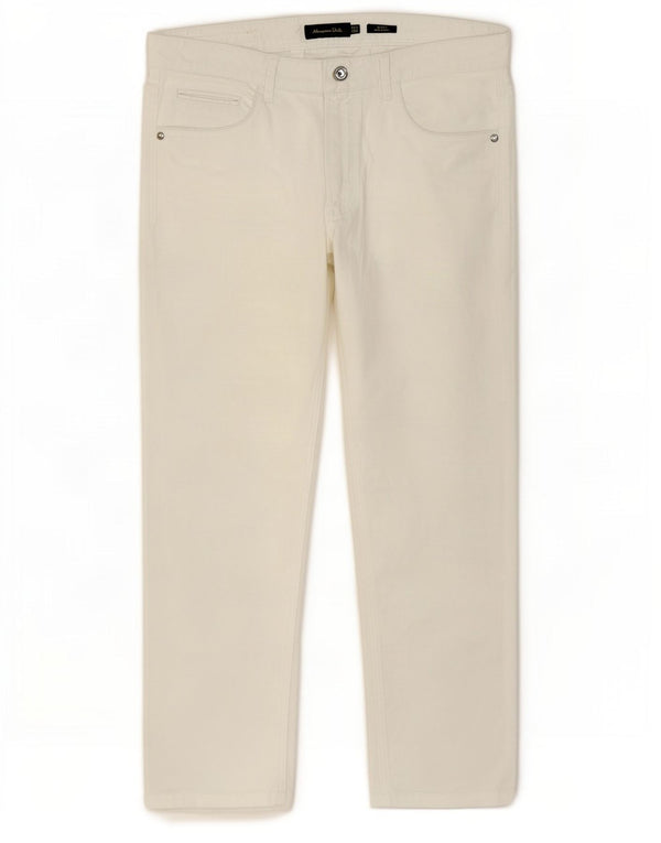 Pantaloni casual slim fit da uomo Massimo Dutti EU 42 Large W32 L28 Bianco