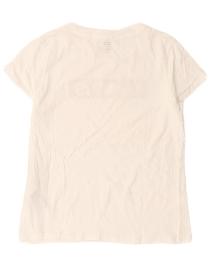 T-shirt grafica da donna Levi's Top UK 12 cotone bianco medio