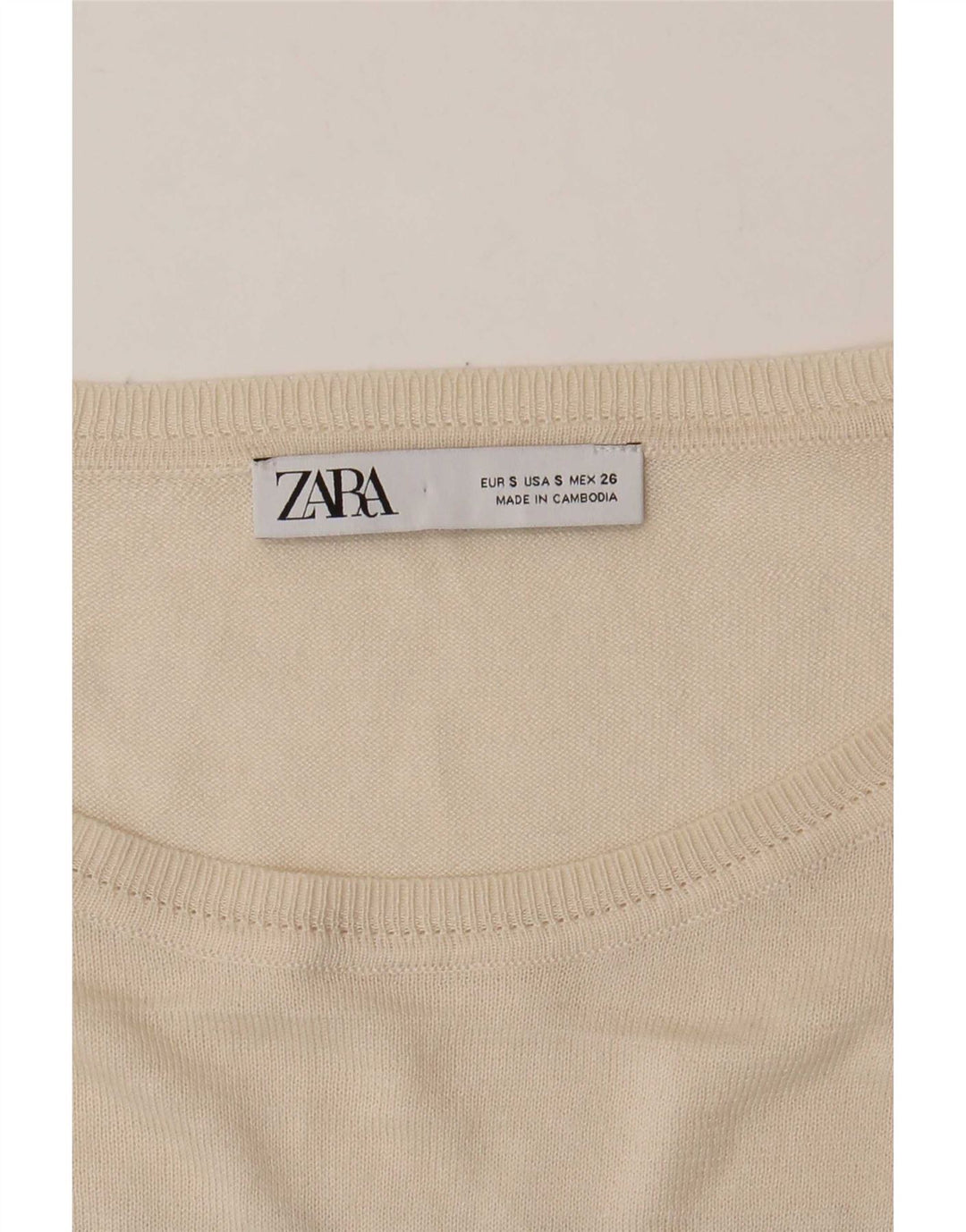 Top Bolero da donna Zara UK 10 piccolo a righe bianco sporco