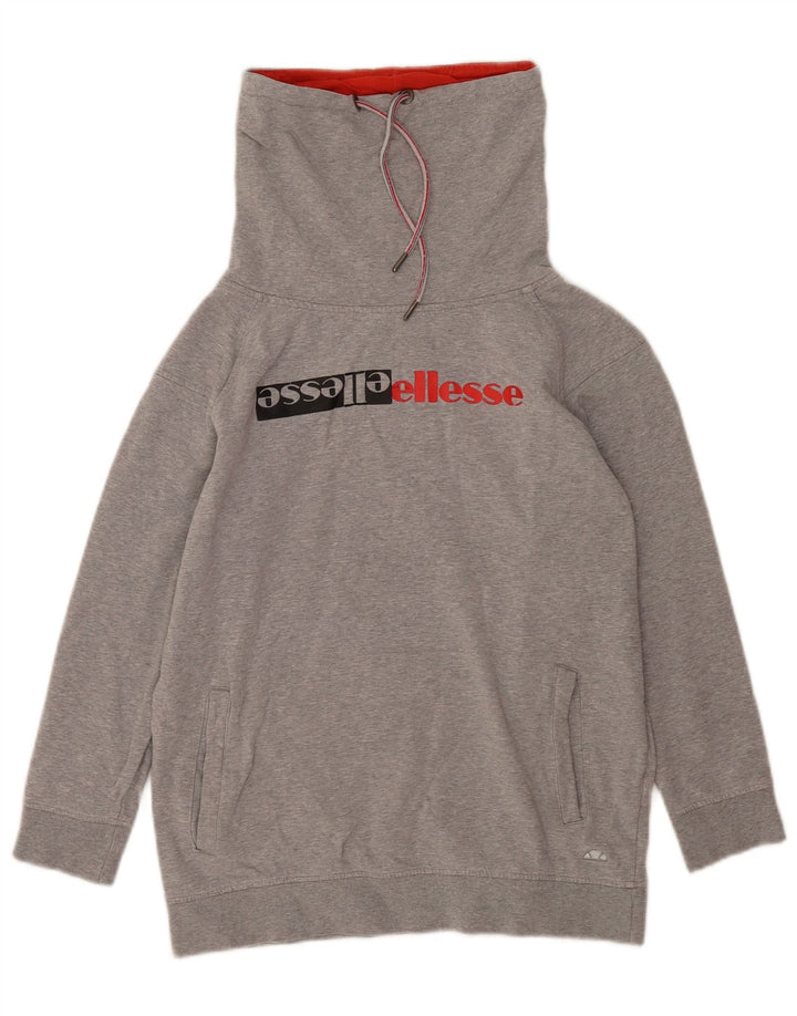 Felpa oversize con grafica da donna Ellesse, maglione UK 10, piccola grigia chiazzata