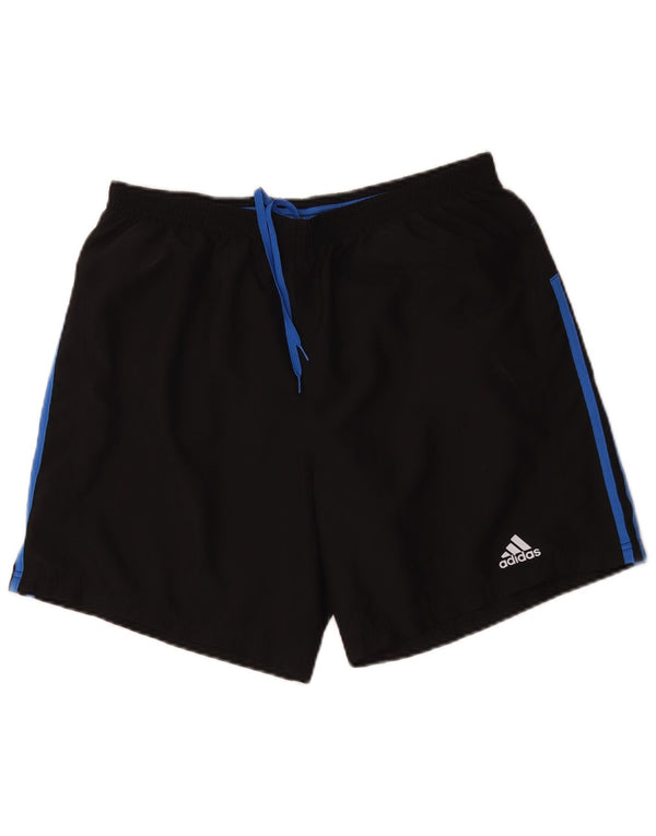 Pantaloncini sportivi Adidas Climalite da uomo, grandi, in poliestere color block nero