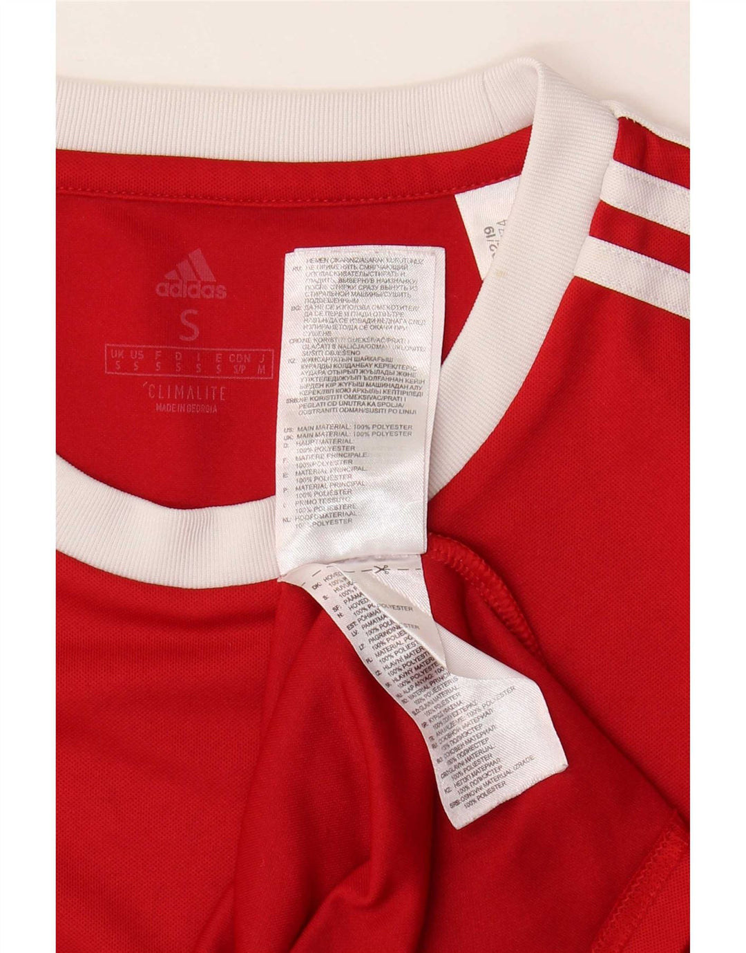 T-shirt Adidas Climalite da uomo piccola in poliestere rosso