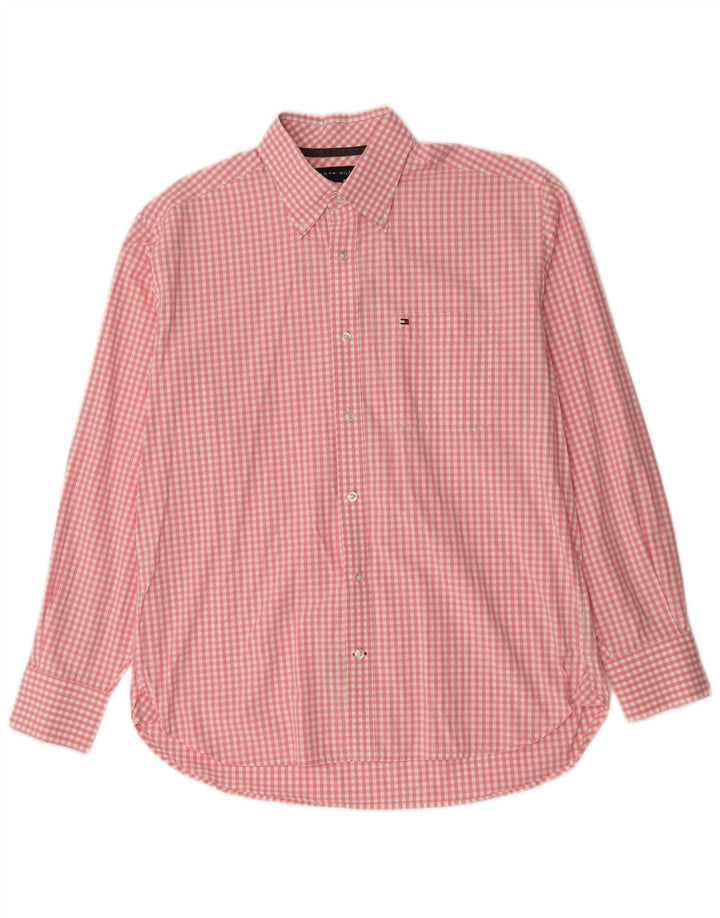TOMMY HILFIGER Camicia da uomo in cotone a quadretti rosa medio