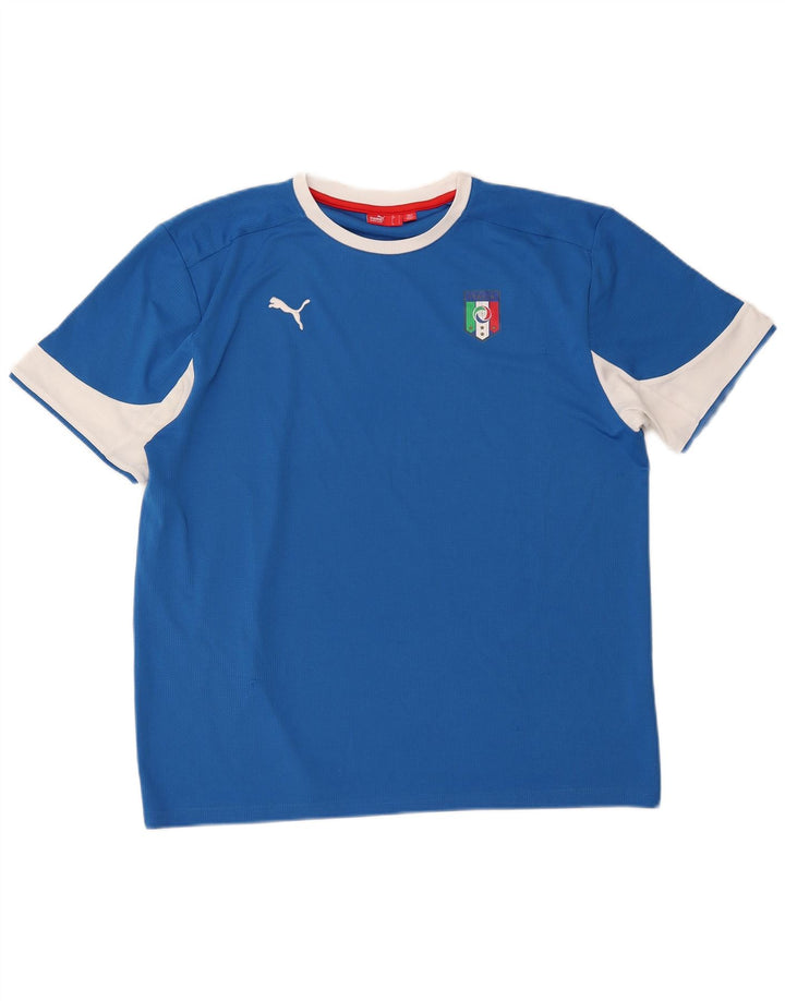 T-shirt grafica da uomo Puma Italia Top Large blu color block