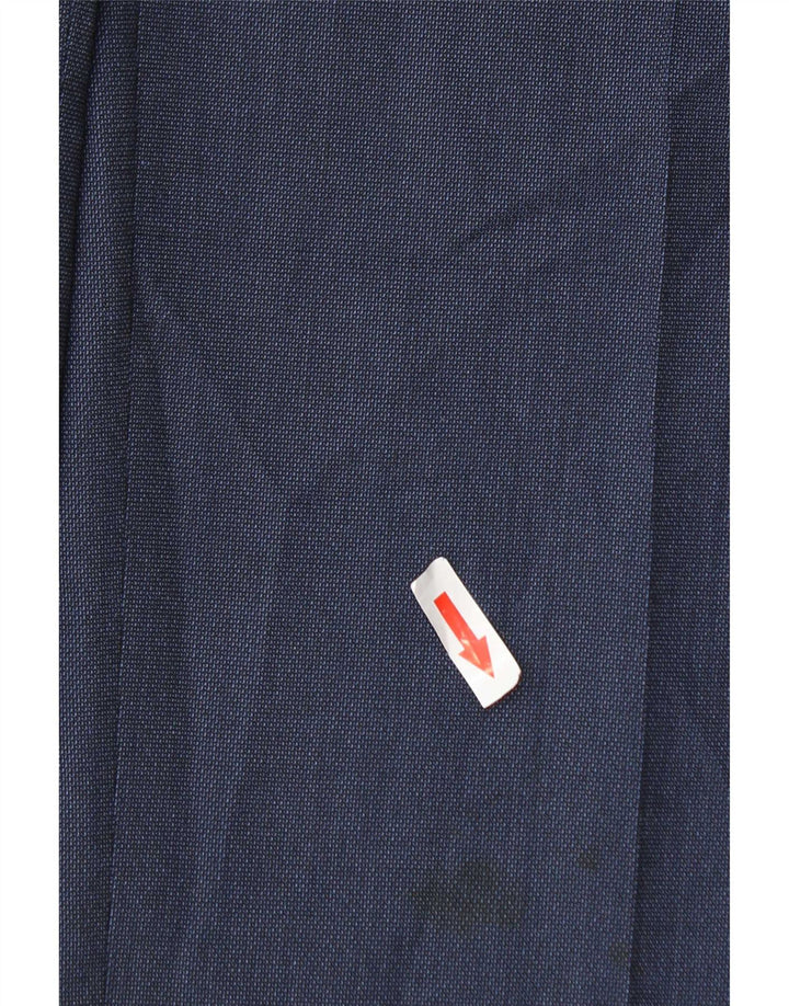 Pantaloni da abito vestibilità regolare Marks & Spencer da uomo W34 L31 poliestere blu navy