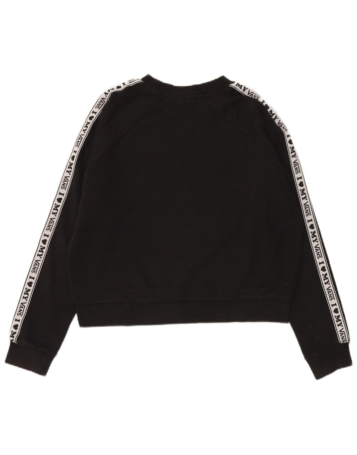 Felpa oversize con grafica da donna di Vans, maglione UK 10, piccola, cotone nero