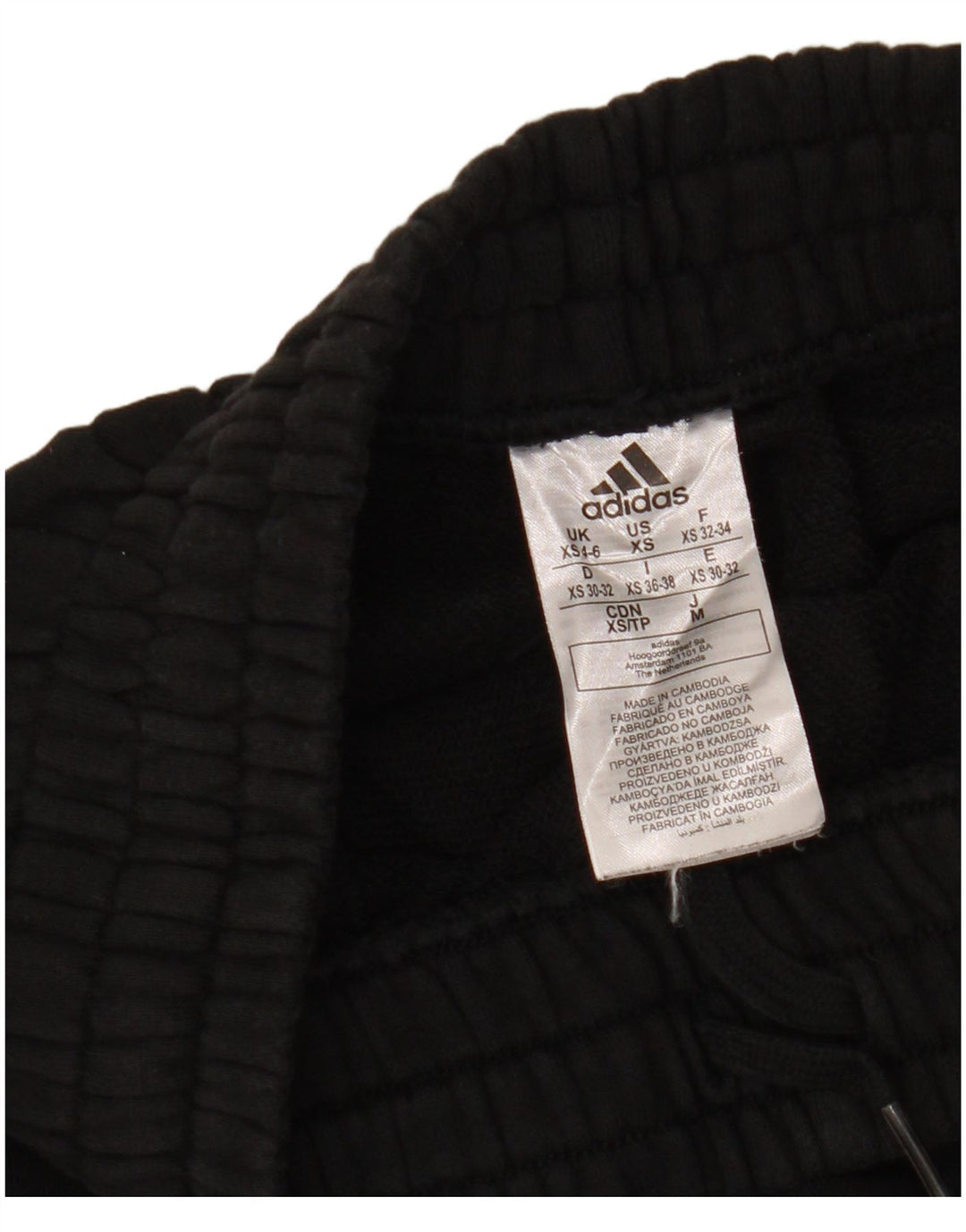 Pantaloni da tuta con grafica ADIDAS da donna Joggers UK 4/6 XS cotone nero