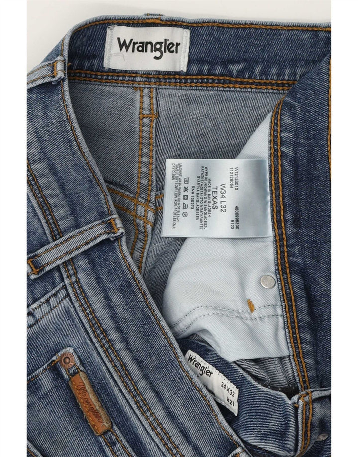 Jeans dritti da uomo Wrangler Texas W34 L32 cotone blu