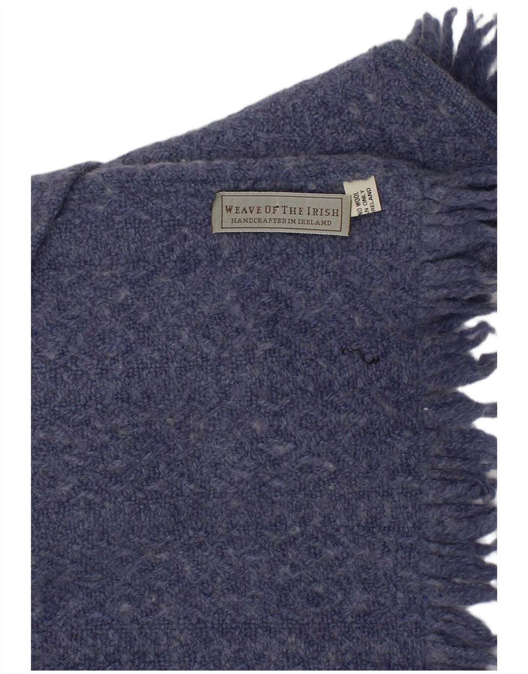 Intreccio della sciarpa rettangolare lavorata a maglia da donna irlandese taglia unica in lana blu invernale