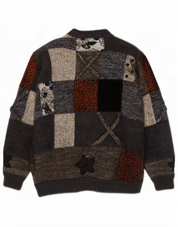 Maglione cardigan da donna Niki Line UK 14 Grande patchwork multicolore