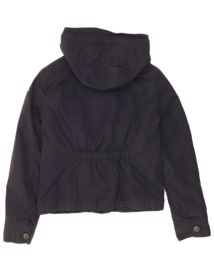 Giubbotto bomber con cappuccio da bambina ABERCROMBIE & FITCH 11-12 anni, grande, blu navy