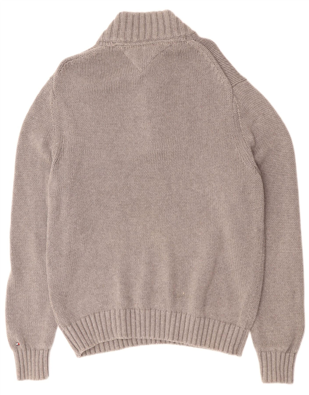 TOMMY HILFIGER Maglione da uomo con bottoni e collo XL in cotone grigio