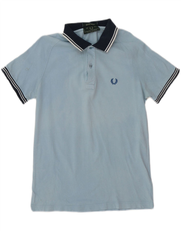 Polo da rugby da uomo Fred Perry in cotone a righe blu medio