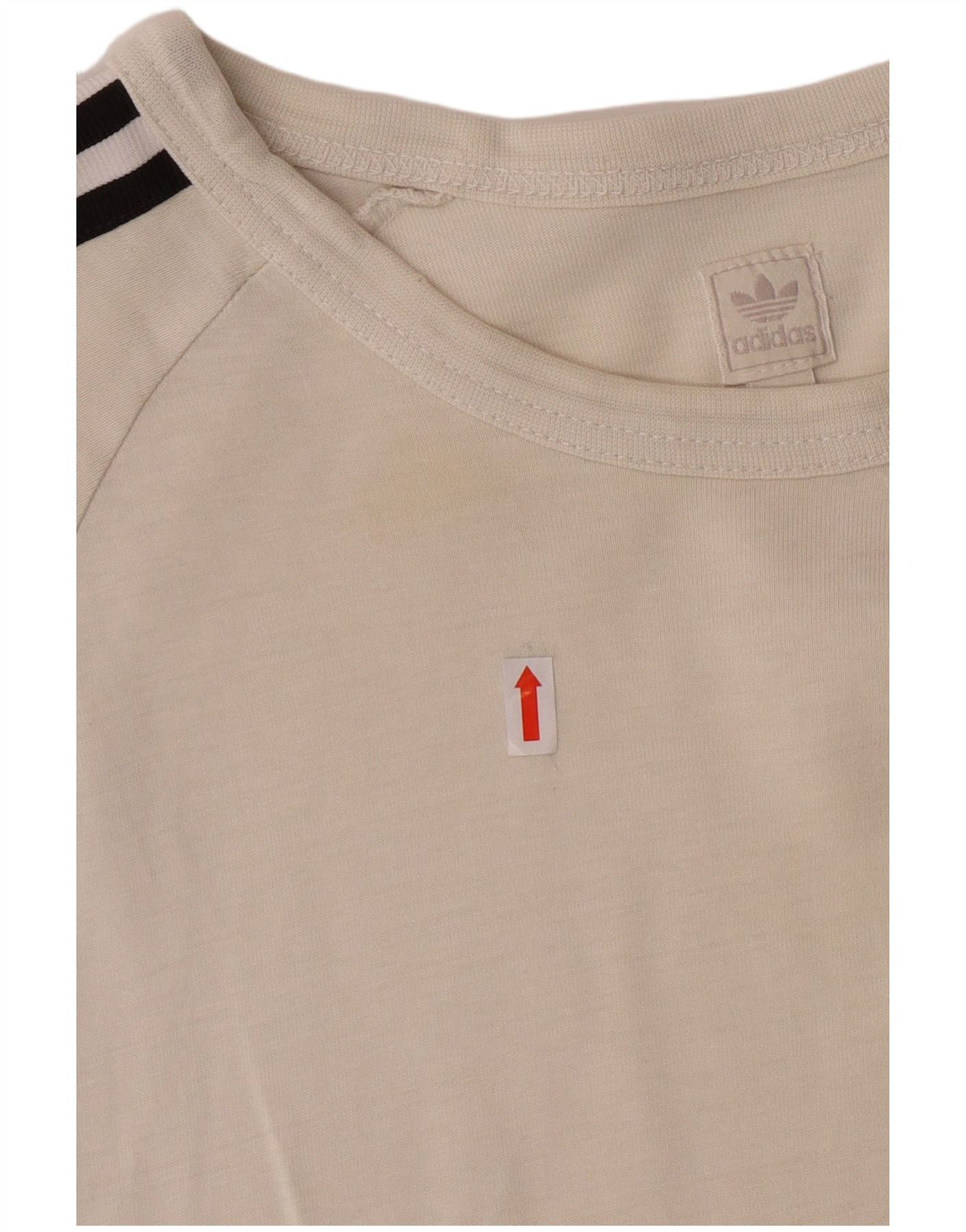ADIDAS Mens Graphic T-Shirt Top Large Off White Cotton