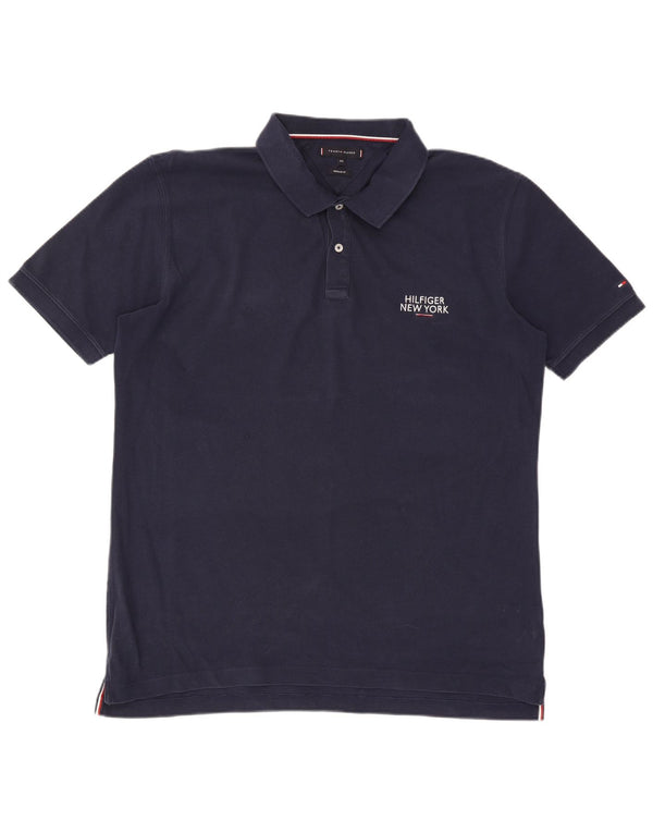 Polo da uomo vestibilità regolare Tommy Hilfiger 2XL cotone blu navy