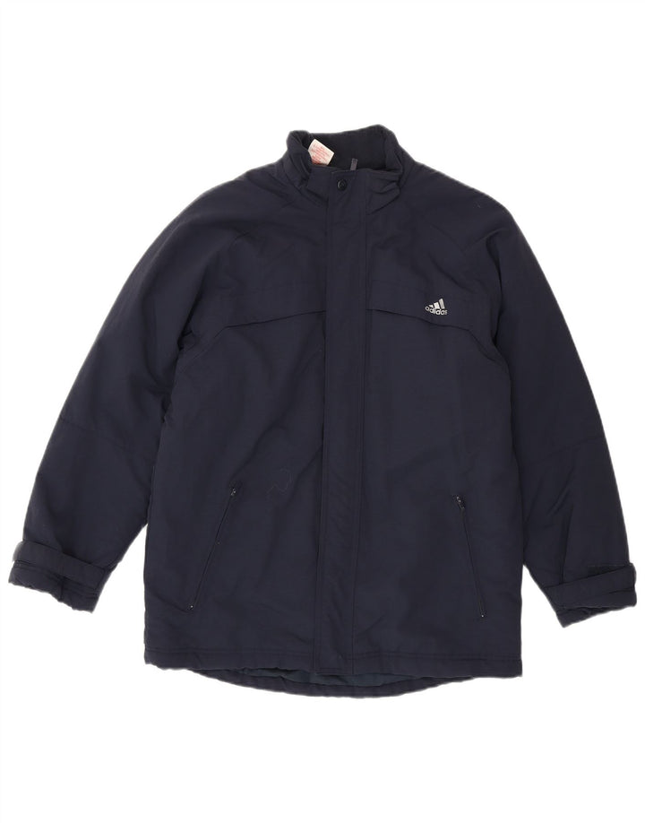 Giacca a vento grafica Adidas da ragazzo 13-14 anni in poliammide blu navy