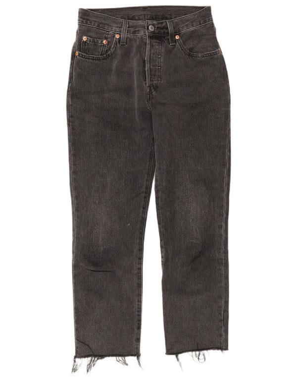 Jeans dritti a vita alta Levi's 501 da donna W25 L26 cotone grigio
