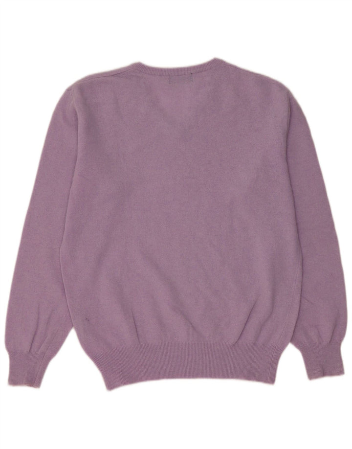 Maglione da uomo KAPPA con scollo a V piccolo viola in lana d'agnello