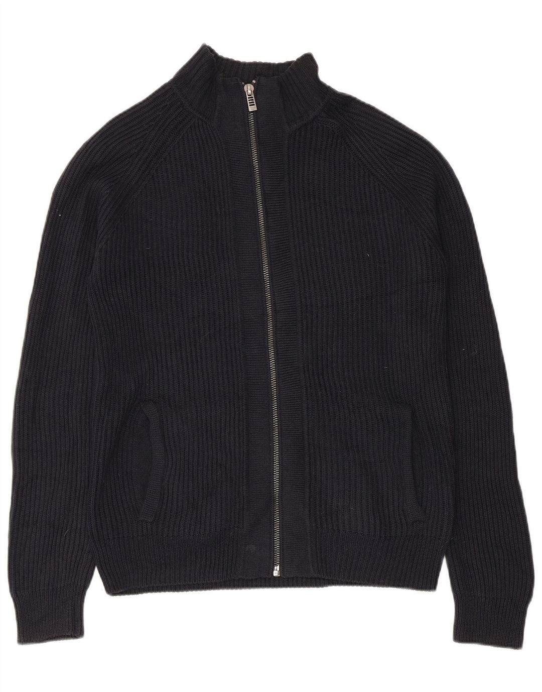 Maglione cardigan con zip intera da uomo Calvin Klein in cotone blu navy medio