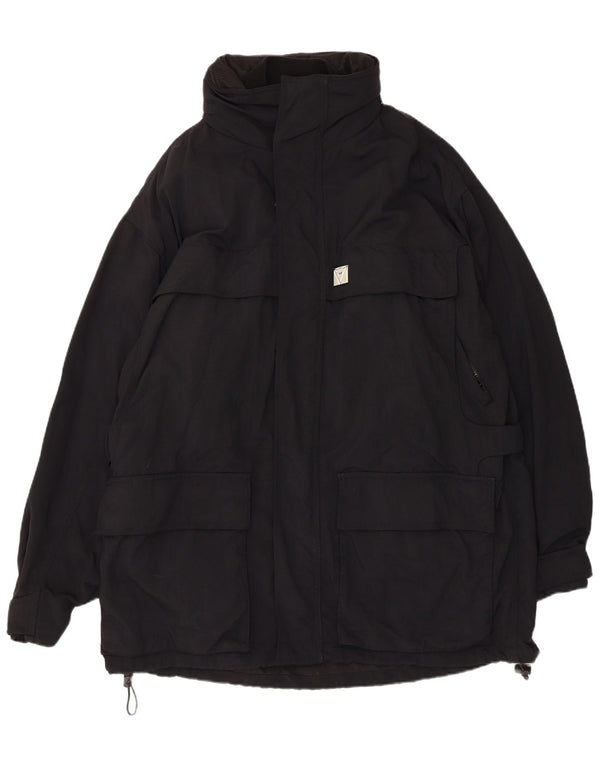 Giacca utilitaria vintage da uomo IT 54 2XL nylon nero