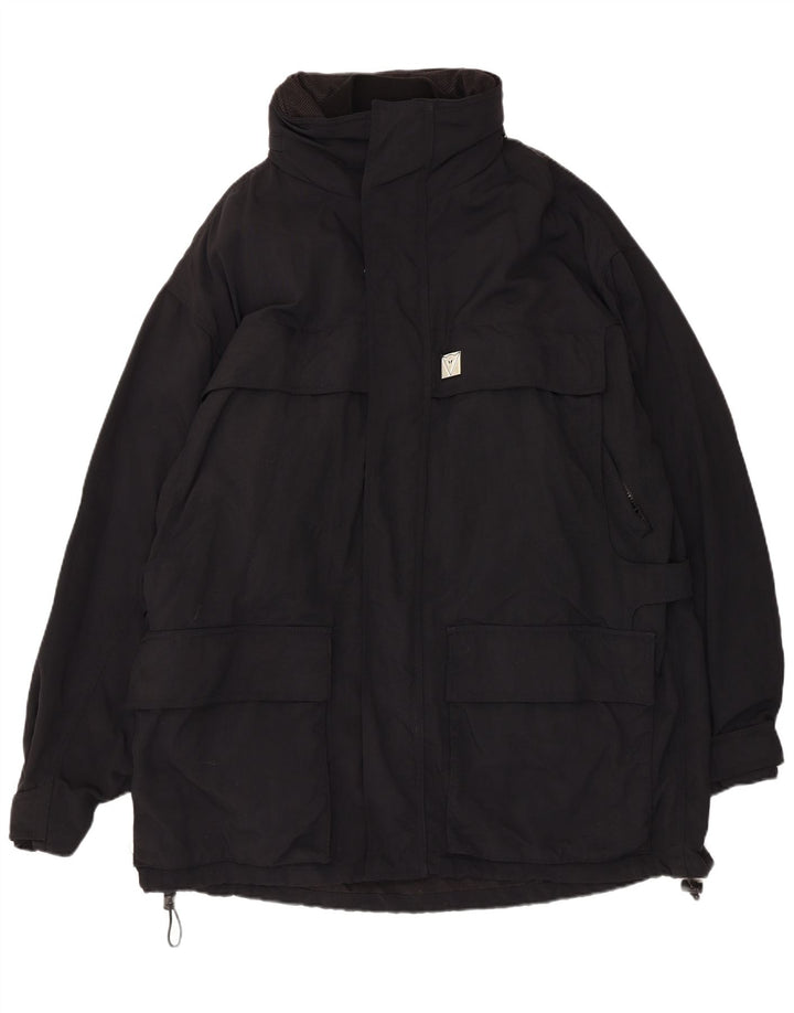 Giacca utilitaria vintage da uomo IT 54 2XL nylon nero