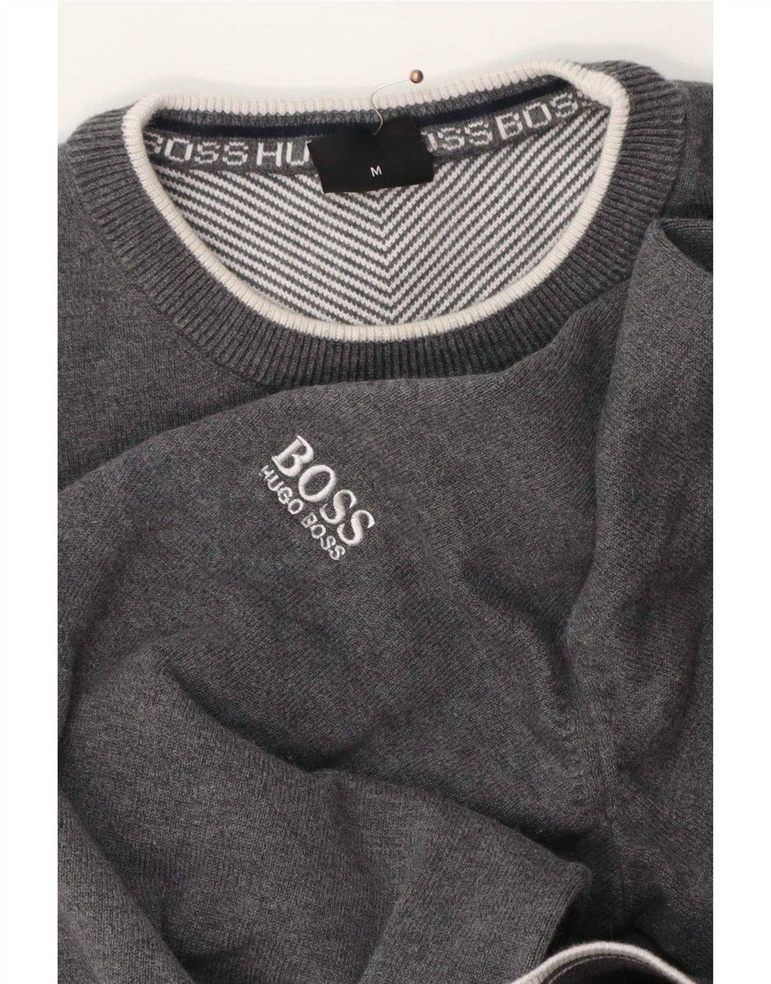 Maglione maglione girocollo da uomo Hugo Boss grigio medio