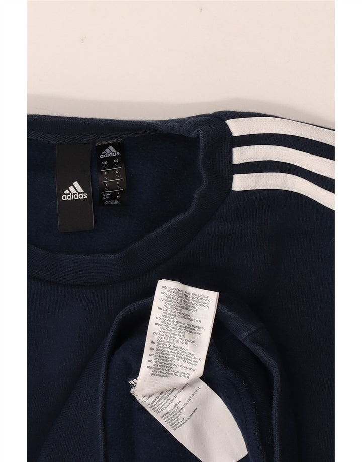 Felpa Adidas da uomo maglione piccolo blu navy in cotone