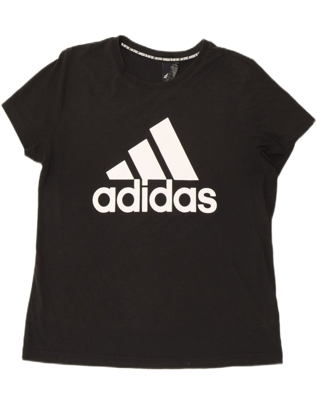 T-shirt grafica da donna ADIDAS Top UK 20/22 XL cotone nero