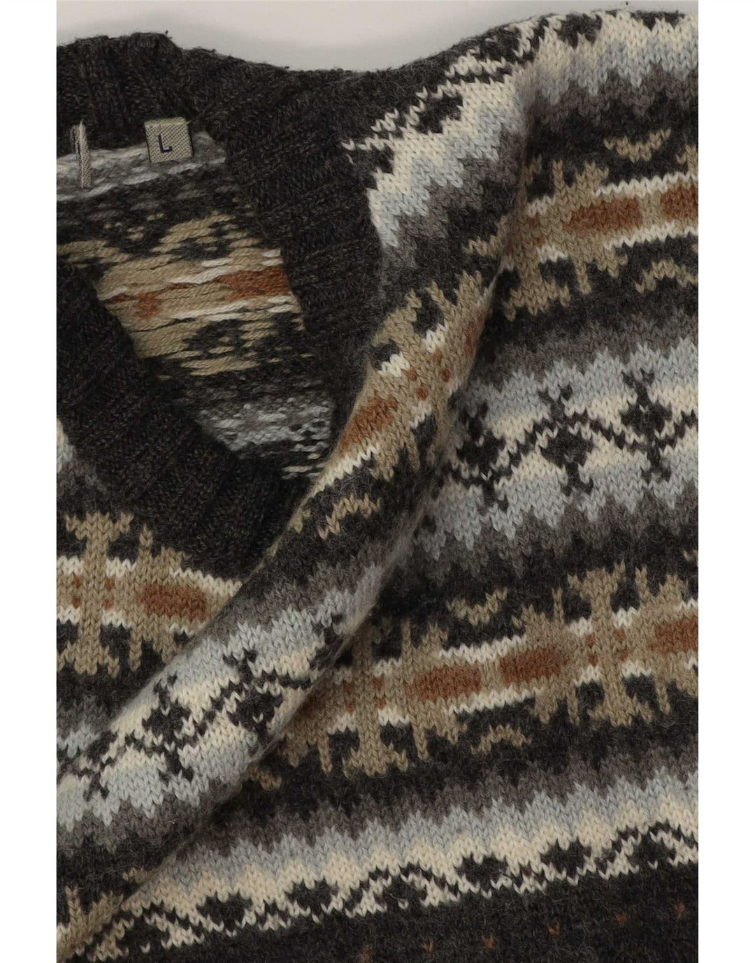Maglione maglione girocollo da uomo Lerros grande grigio Fair Isle